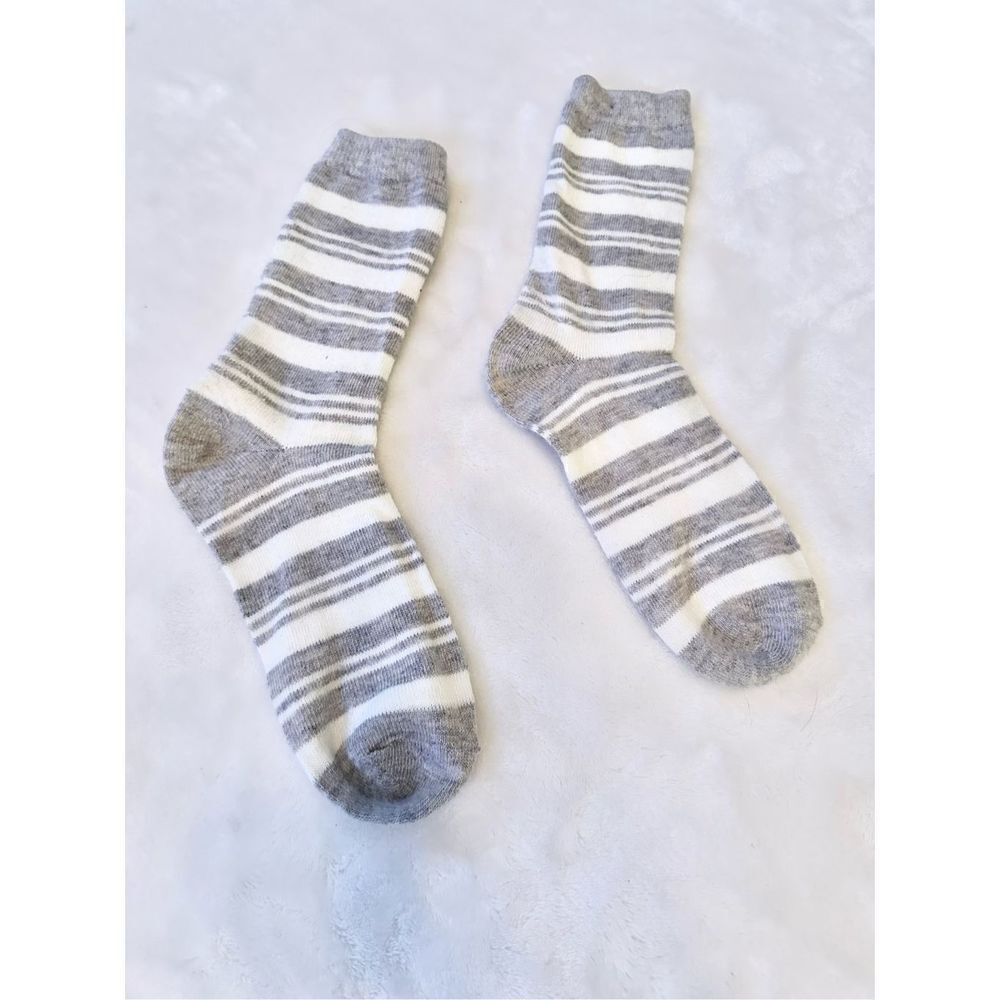 Grey and White stripped socks